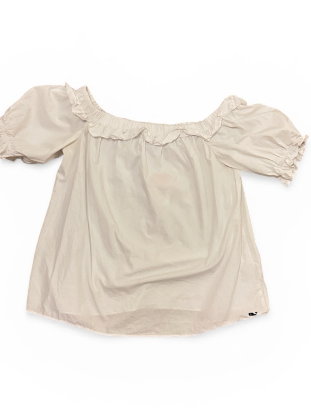 Vineyard Vines Target Off Shoulder Peasant Top White Puff Sleeve Size Small